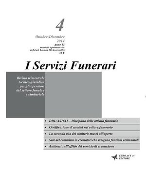 cover image of I servizi funerari--N. 4-2014